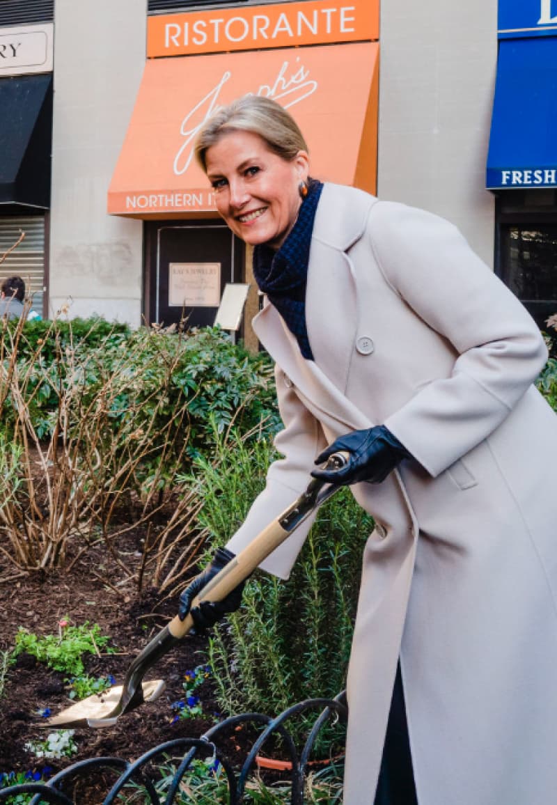 Princess Sophie taking part in a ceremonial planting
