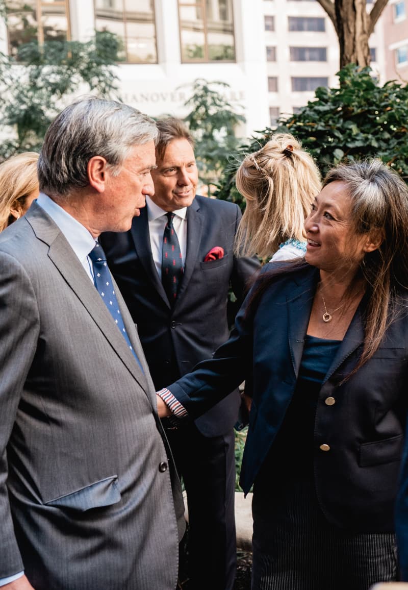 Guests speaking together at Hanover Square