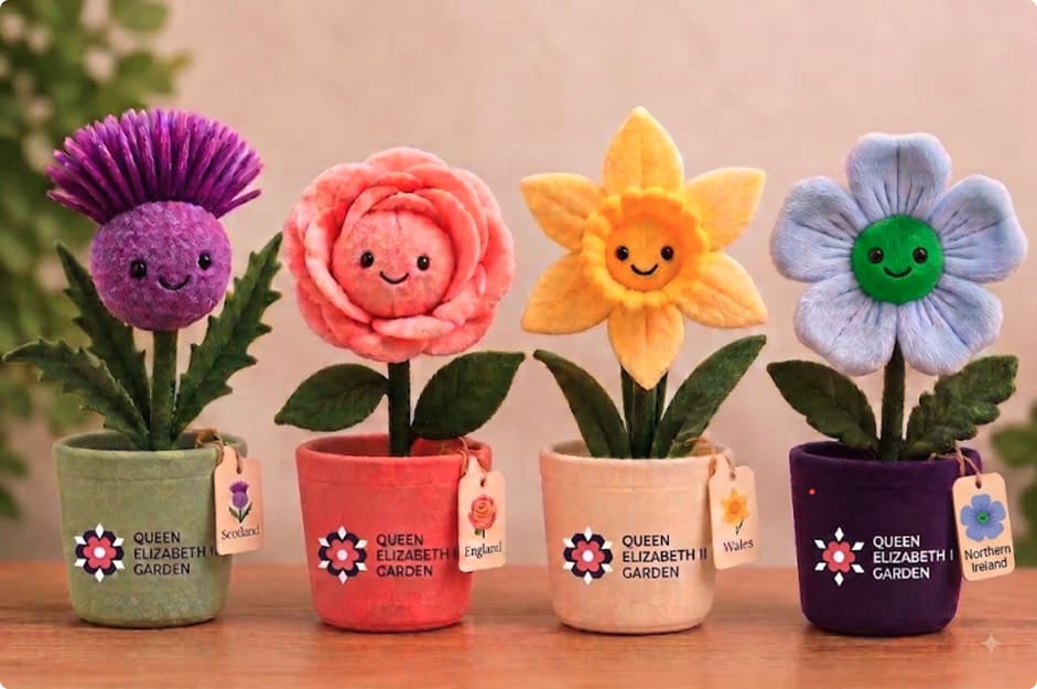 Plush toys from the garden shop